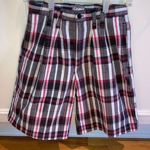 Women’s plaid shorts. 62 East.